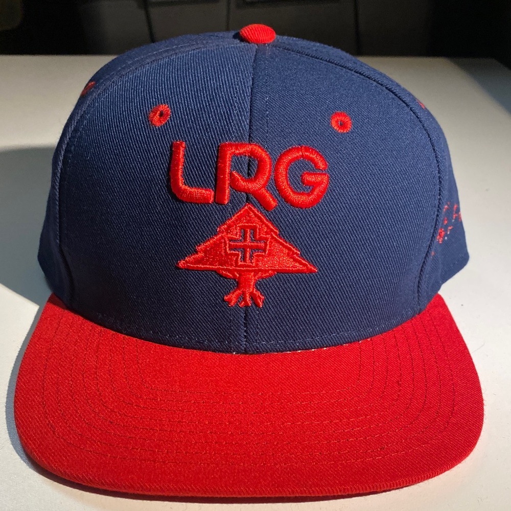 LRG Group Navy and Scarlet Men’s Snapback Cap Hat
